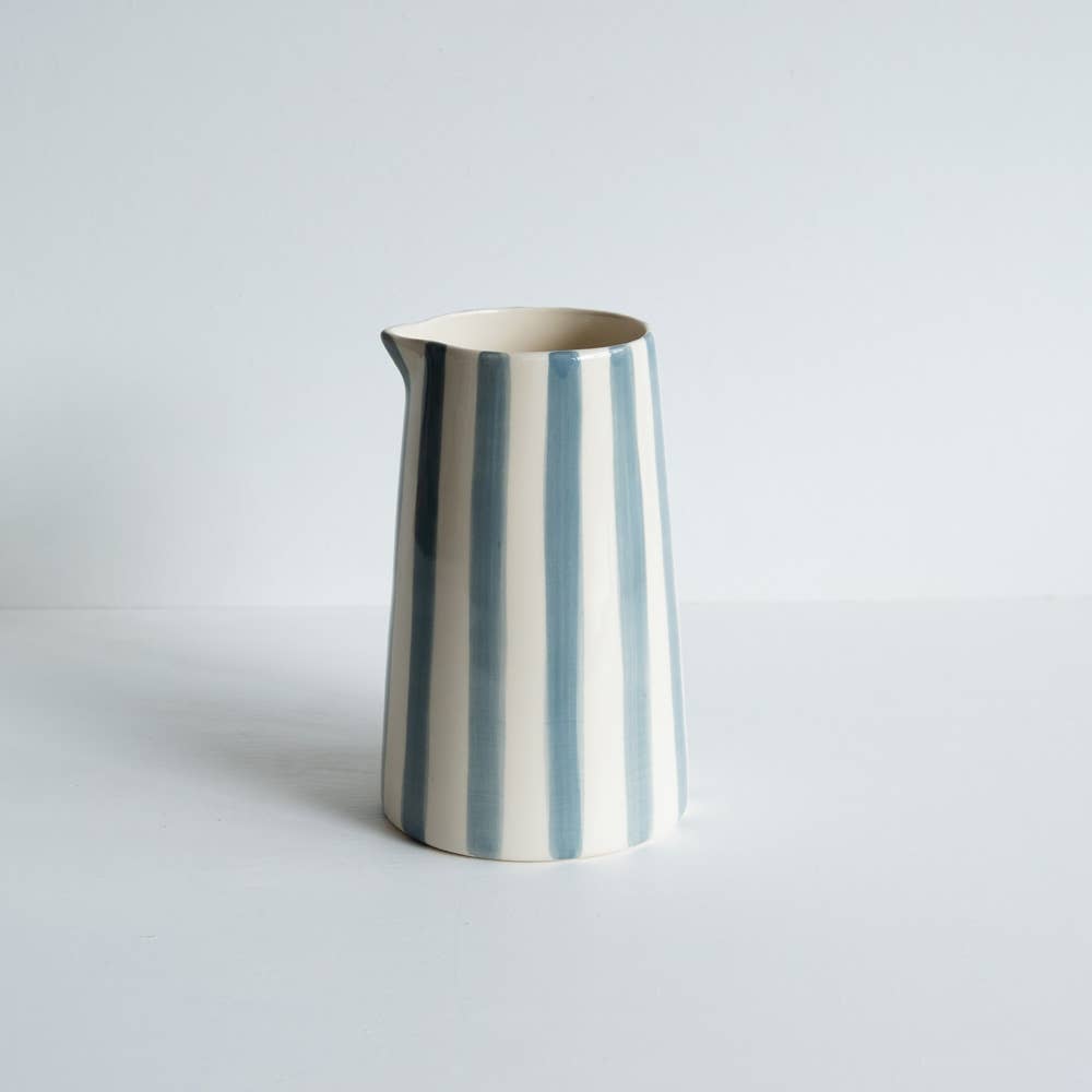 Musango Contemporary Handmade and Painted Jug in Candy Stripe