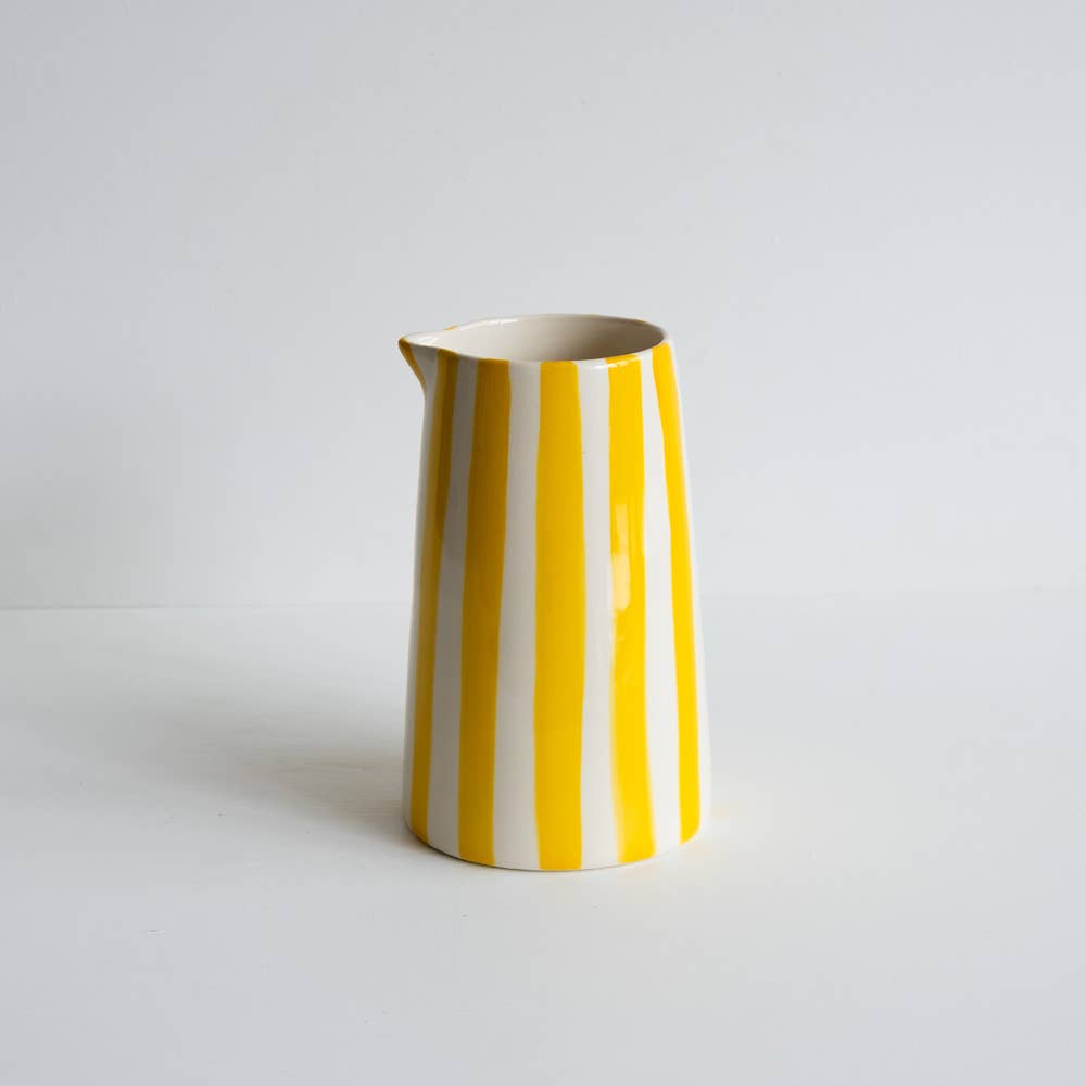 Musango Contemporary Handmade and Painted Jug in Candy Stripe
