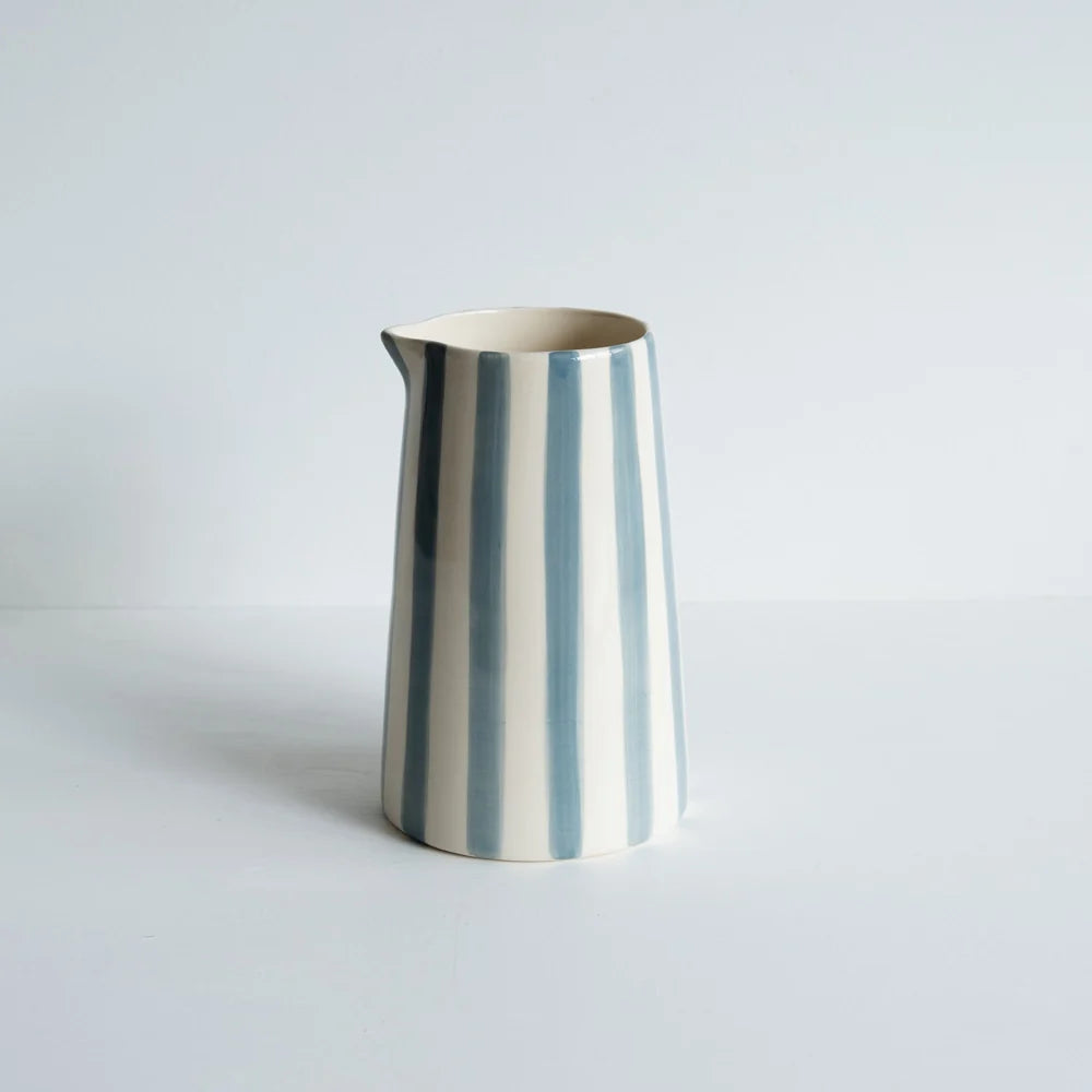 Musango Contemporary Handmade and Painted Jug in Candy Stripe