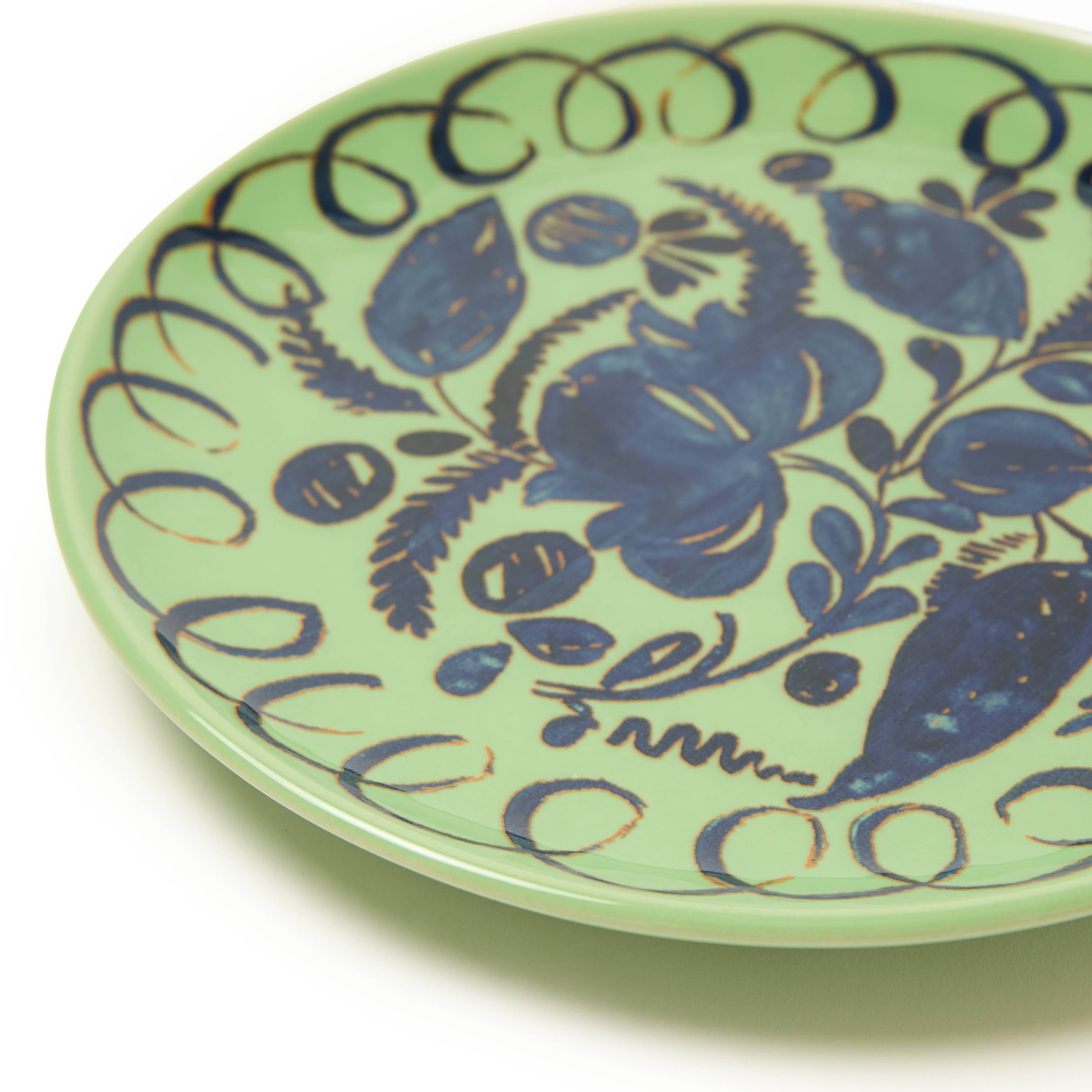 Amalfi Dessert Plate Green - 9.1" Diameter
