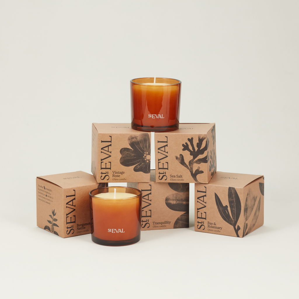 St Eval Sea Salt, Amber Glass Candle