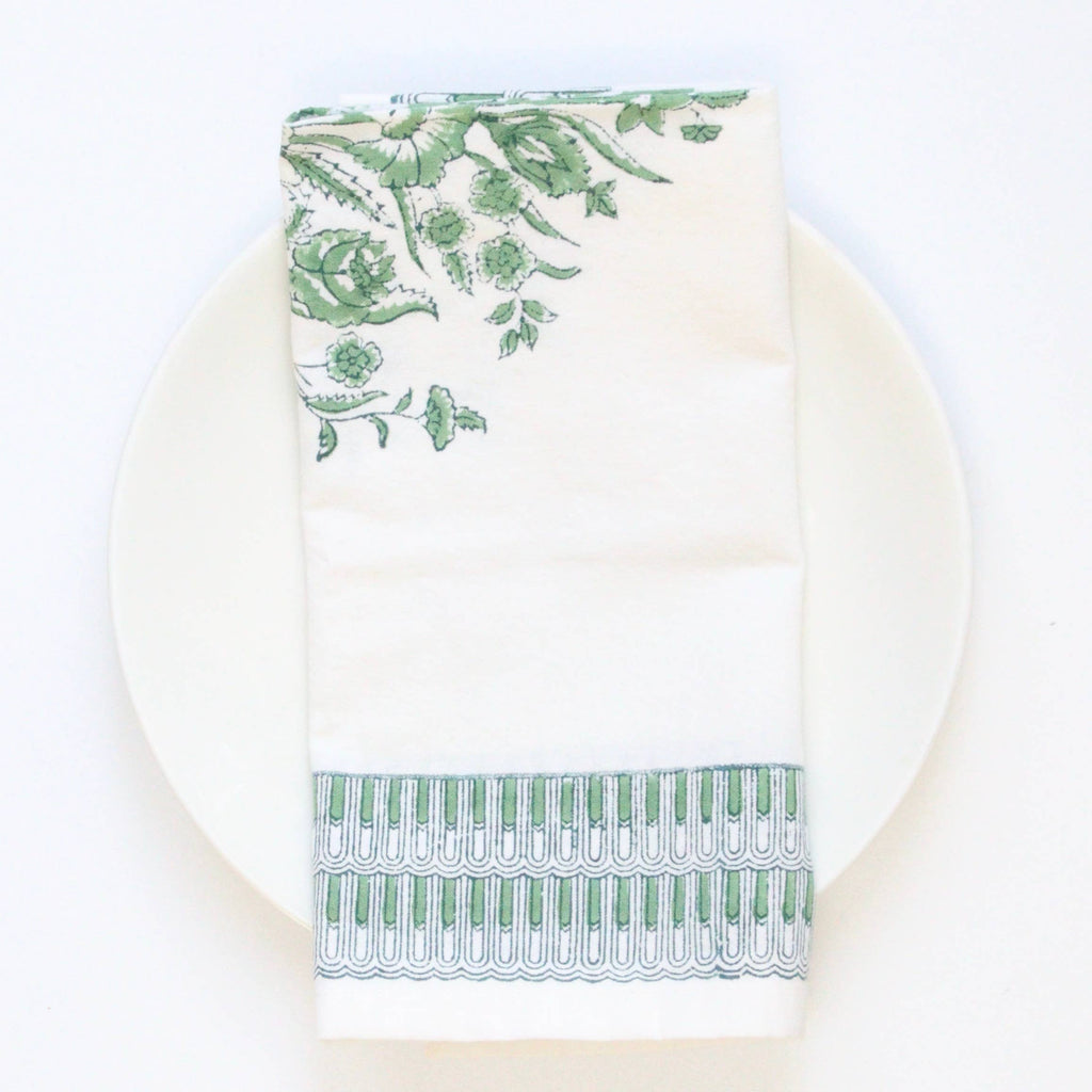 Handmade cotton Napkin  Varmala green