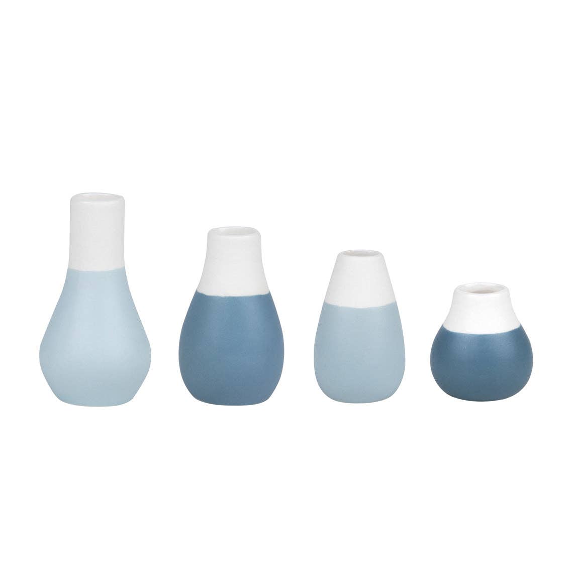 Pastel Two-Tone Mini Vases - Set of 4