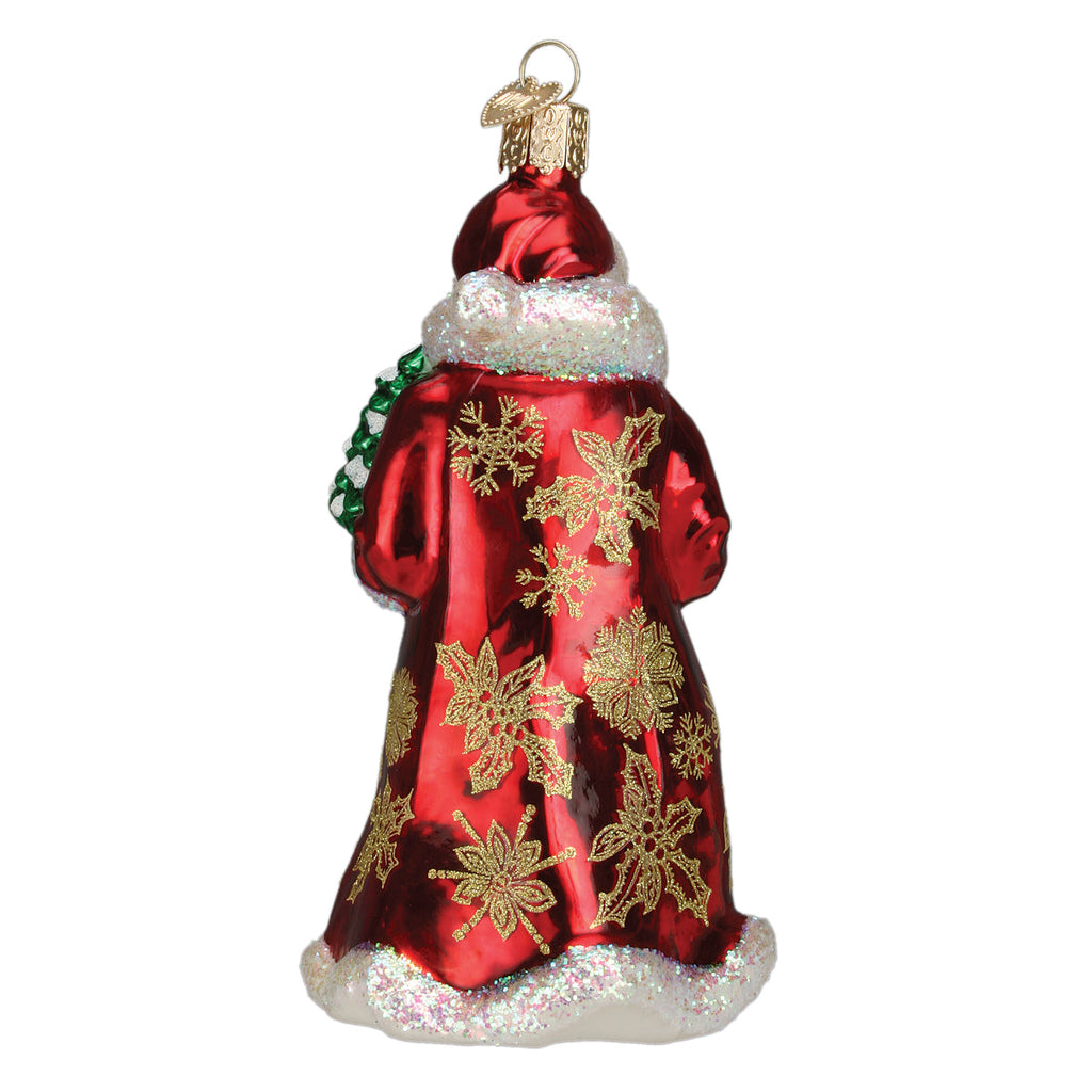 Glistening Golden Santa Ornament