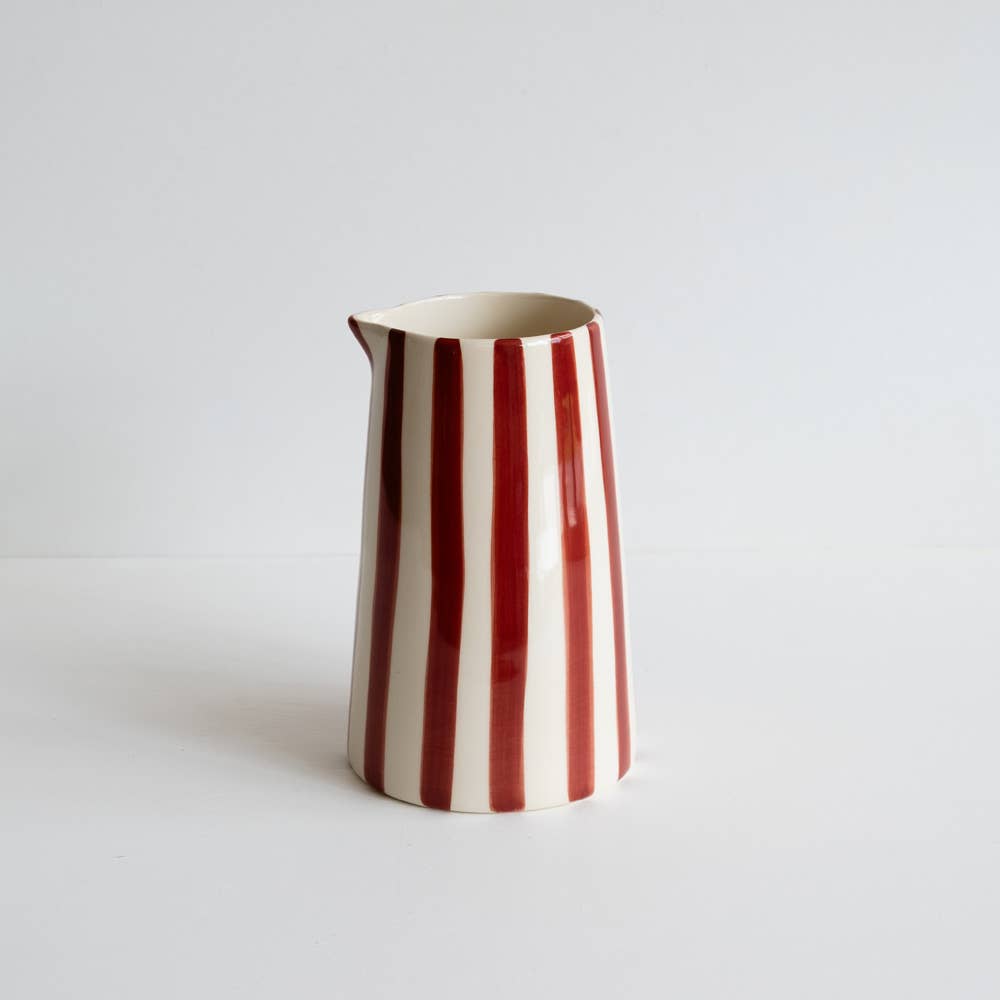 Musango Contemporary Handmade and Painted Jug in Candy Stripe