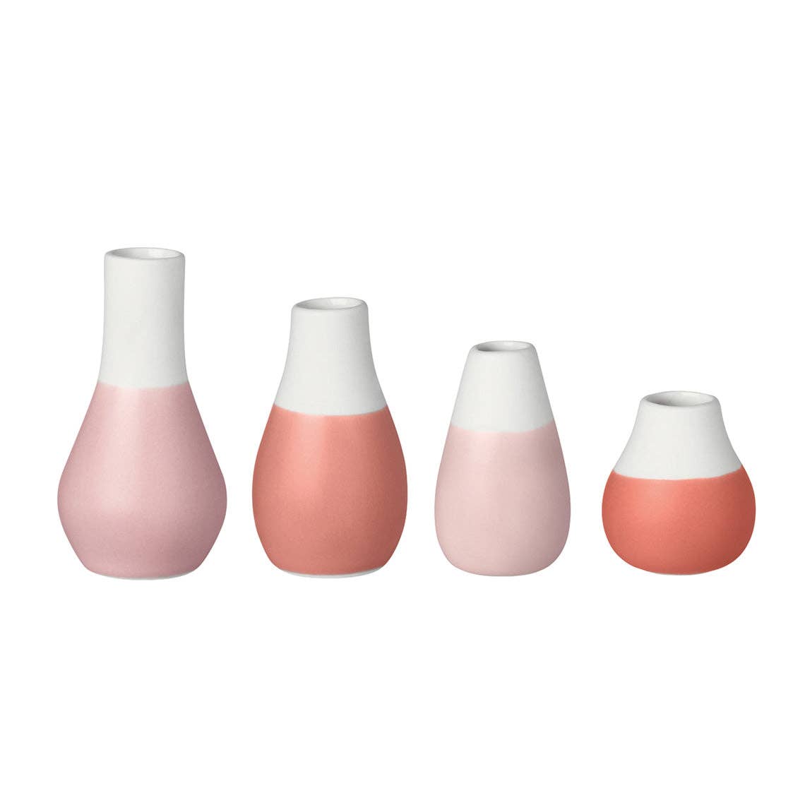 Pastel Two-Tone Mini Vases - Set of 4
