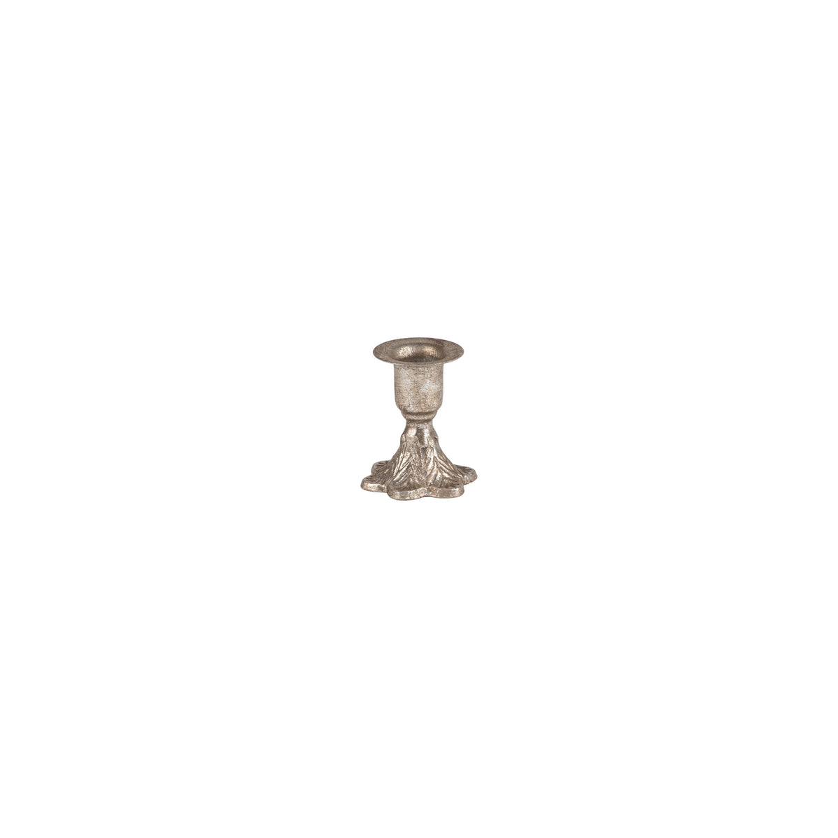 Silver Floral Taper Holder