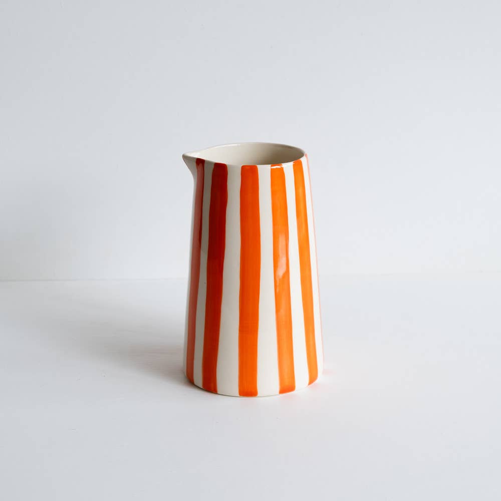 Musango Contemporary Handmade and Painted Jug in Candy Stripe