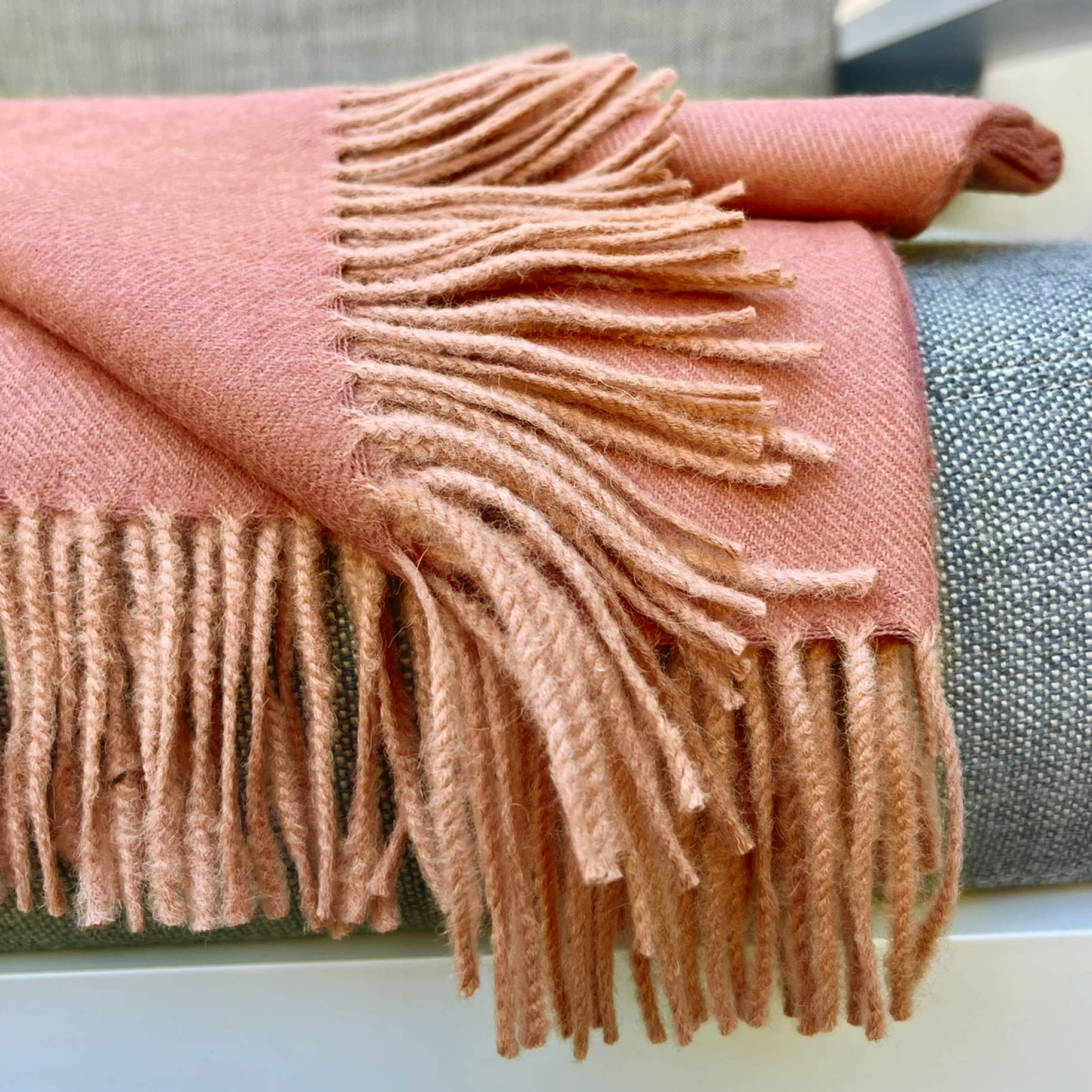 100% Baby Alpaca Throw - Persimmon