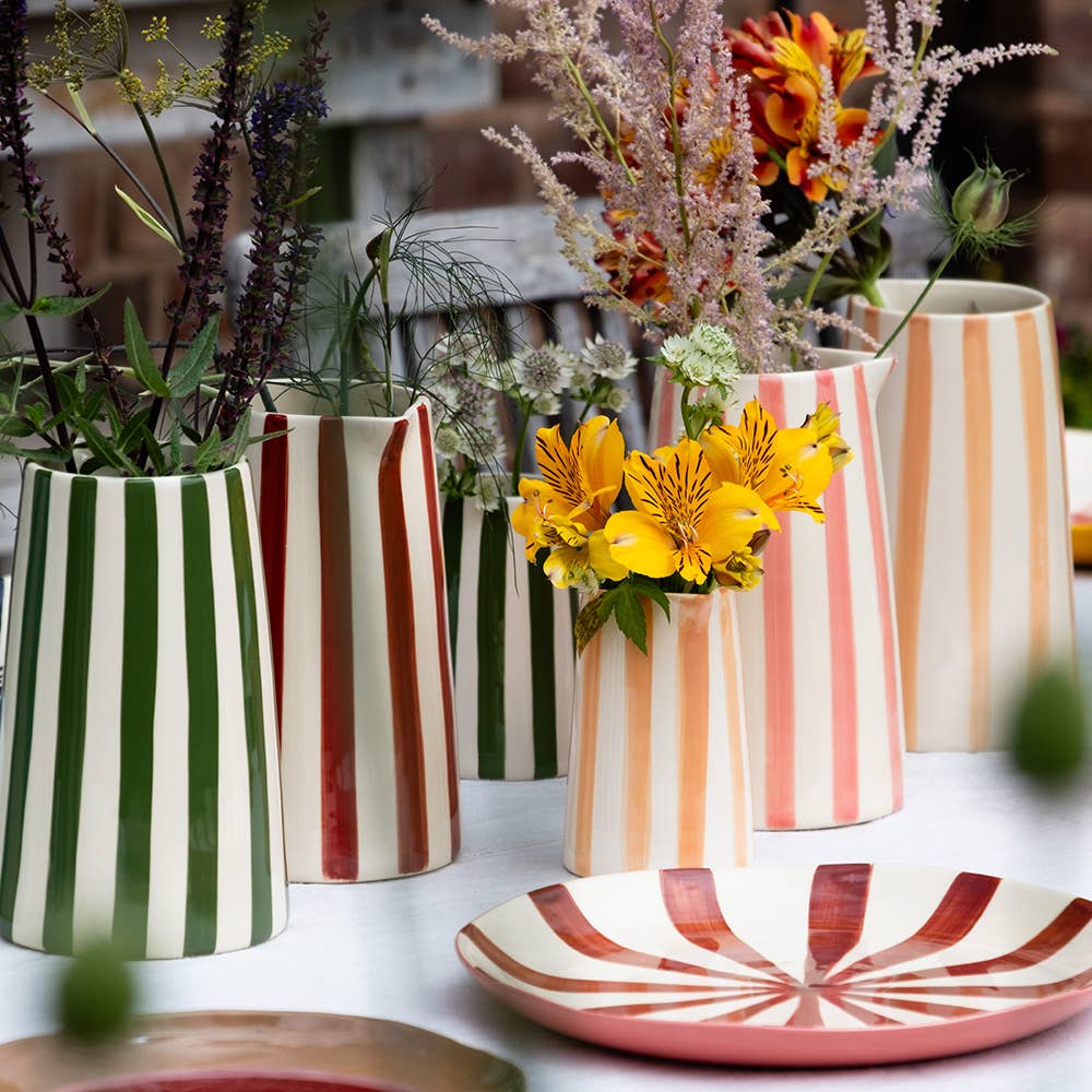 Musango Contemporary Handmade and Painted Jug in Candy Stripe