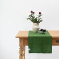 True Green Linen Table Runner