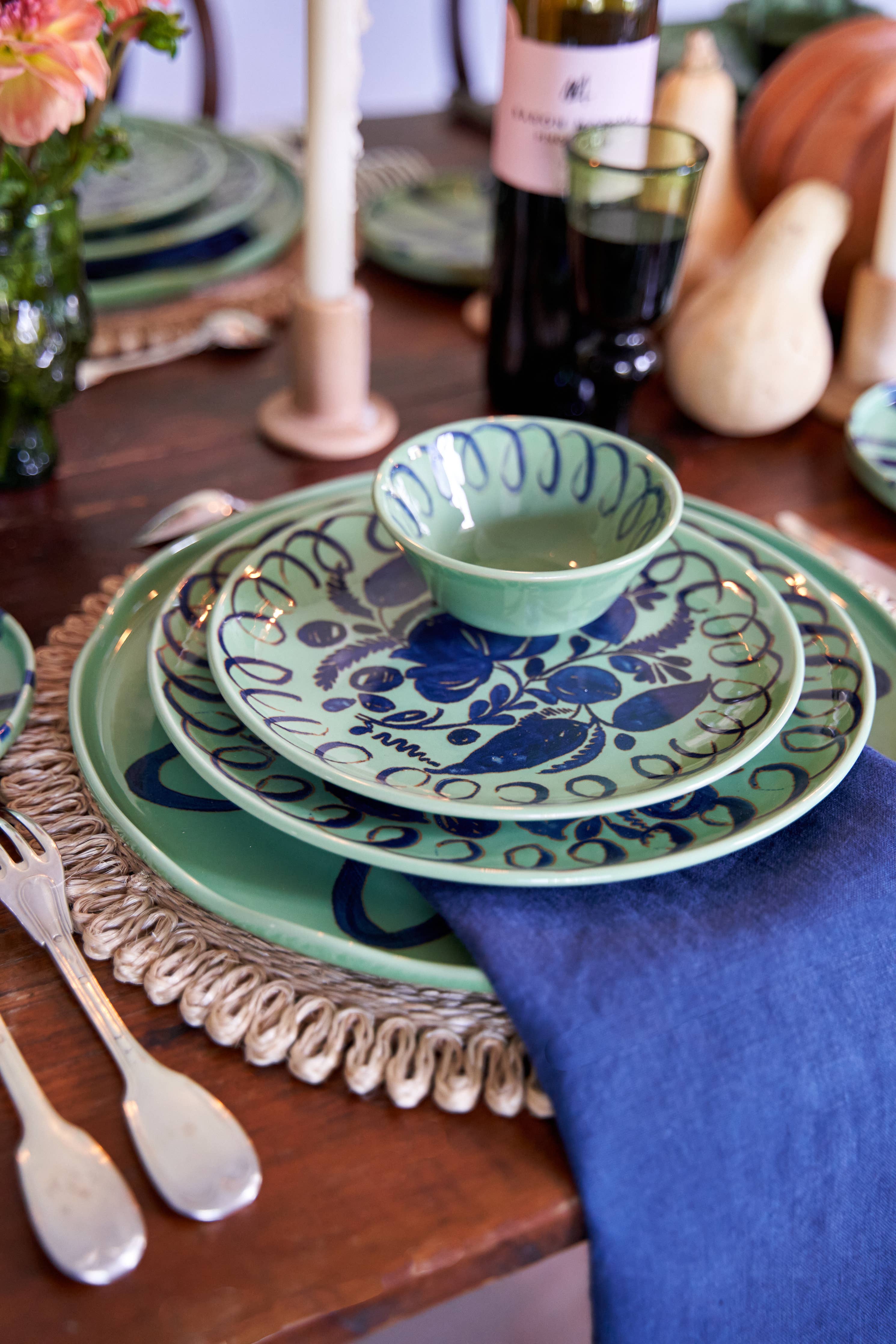 Amalfi Dessert Plate Green - 9.1" Diameter