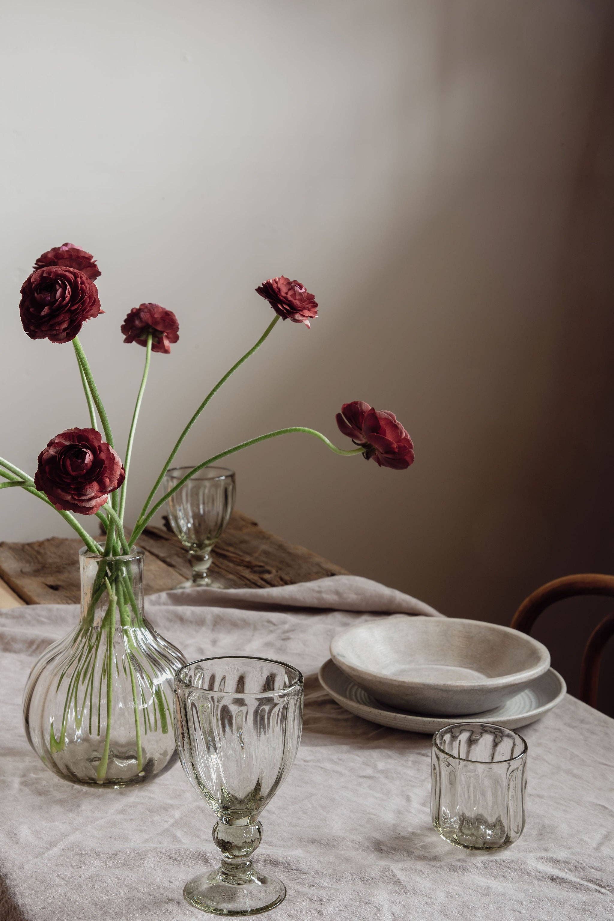 Handblown Fluted Carafe Set