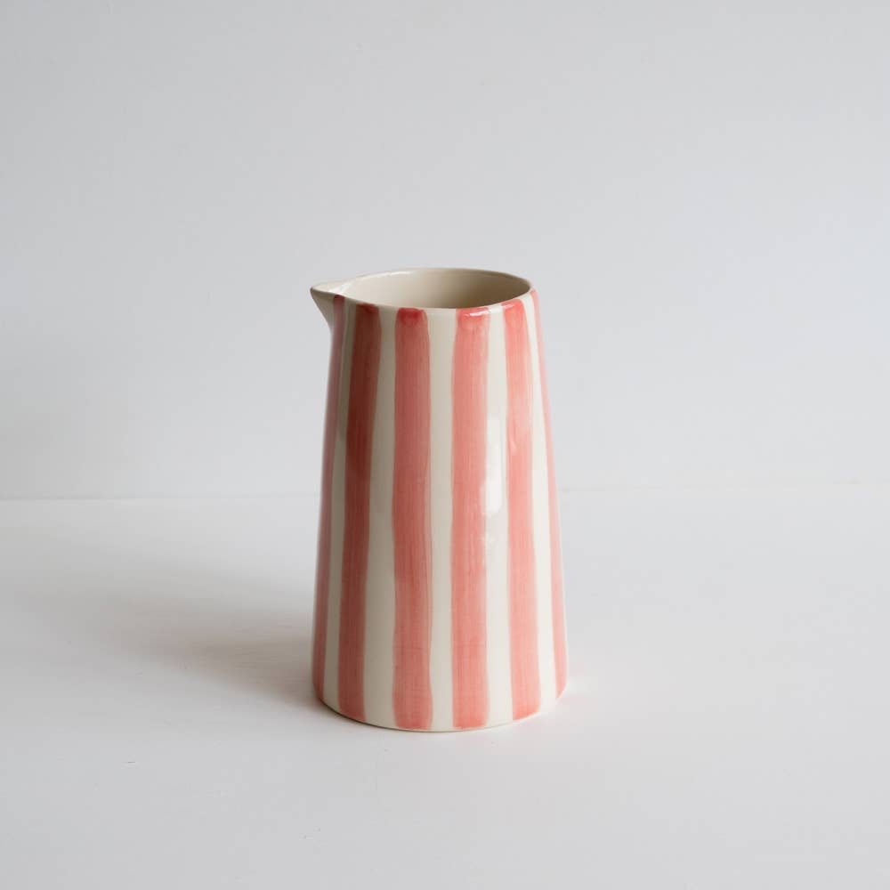 Musango Contemporary Handmade and Painted Jug in Candy Stripe