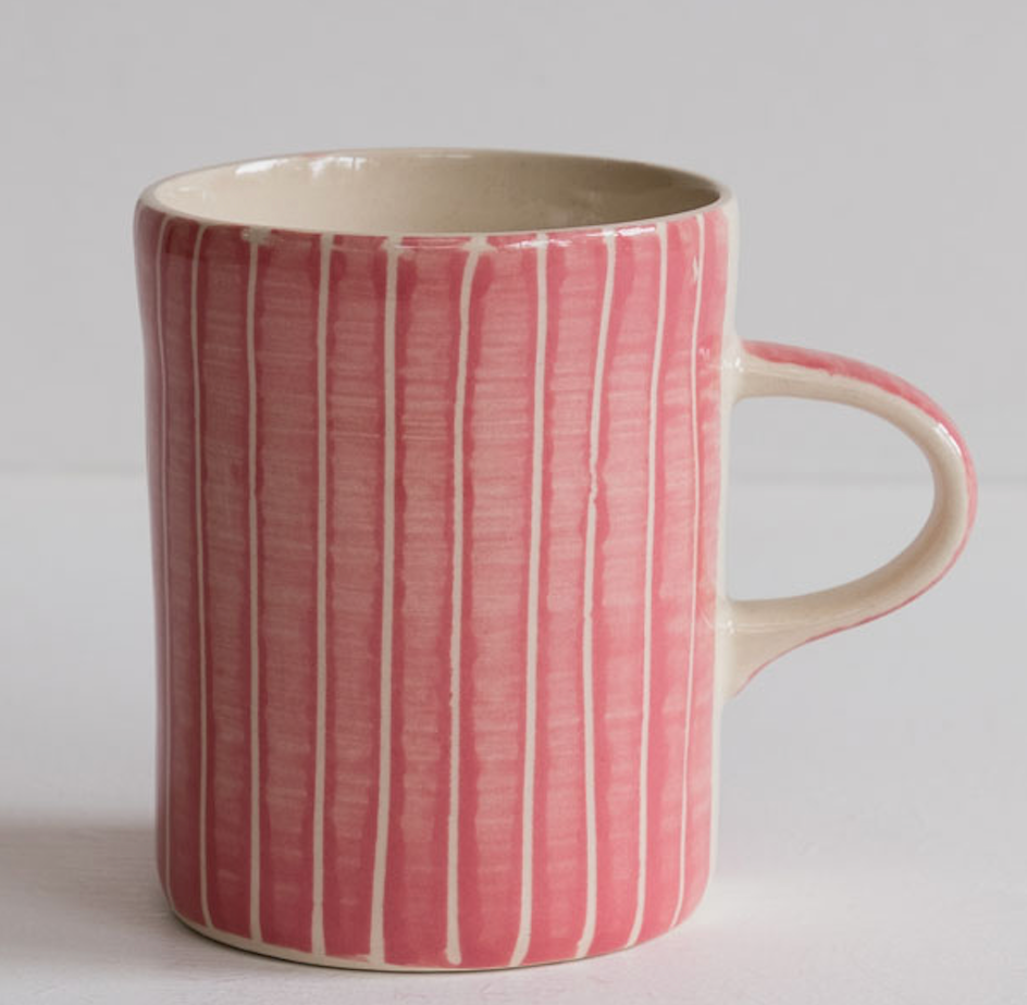 Musango Contemporary Handmade Coffee Mugs Sgraffito Stripe