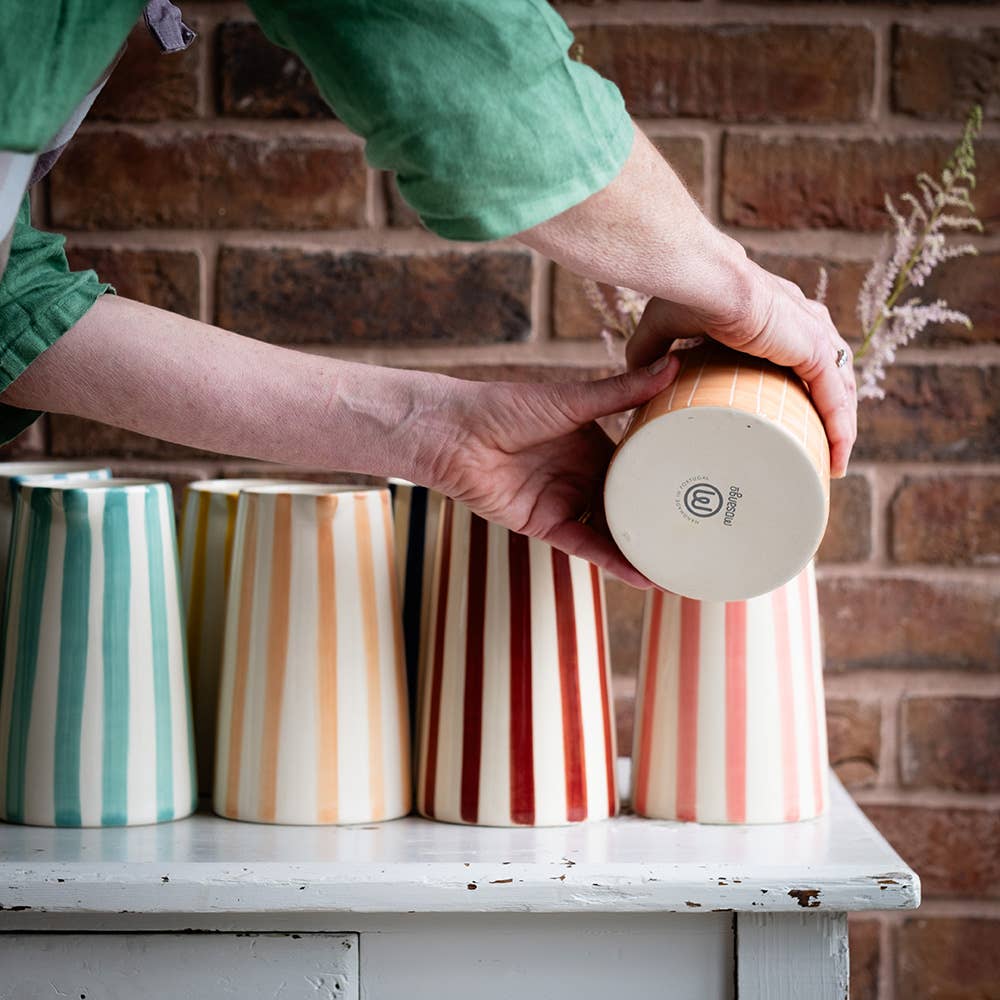 Musango Contemporary Handmade and Painted Jug in Candy Stripe