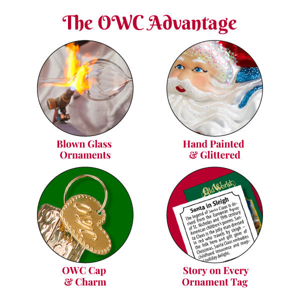 Glistening Golden Santa Ornament