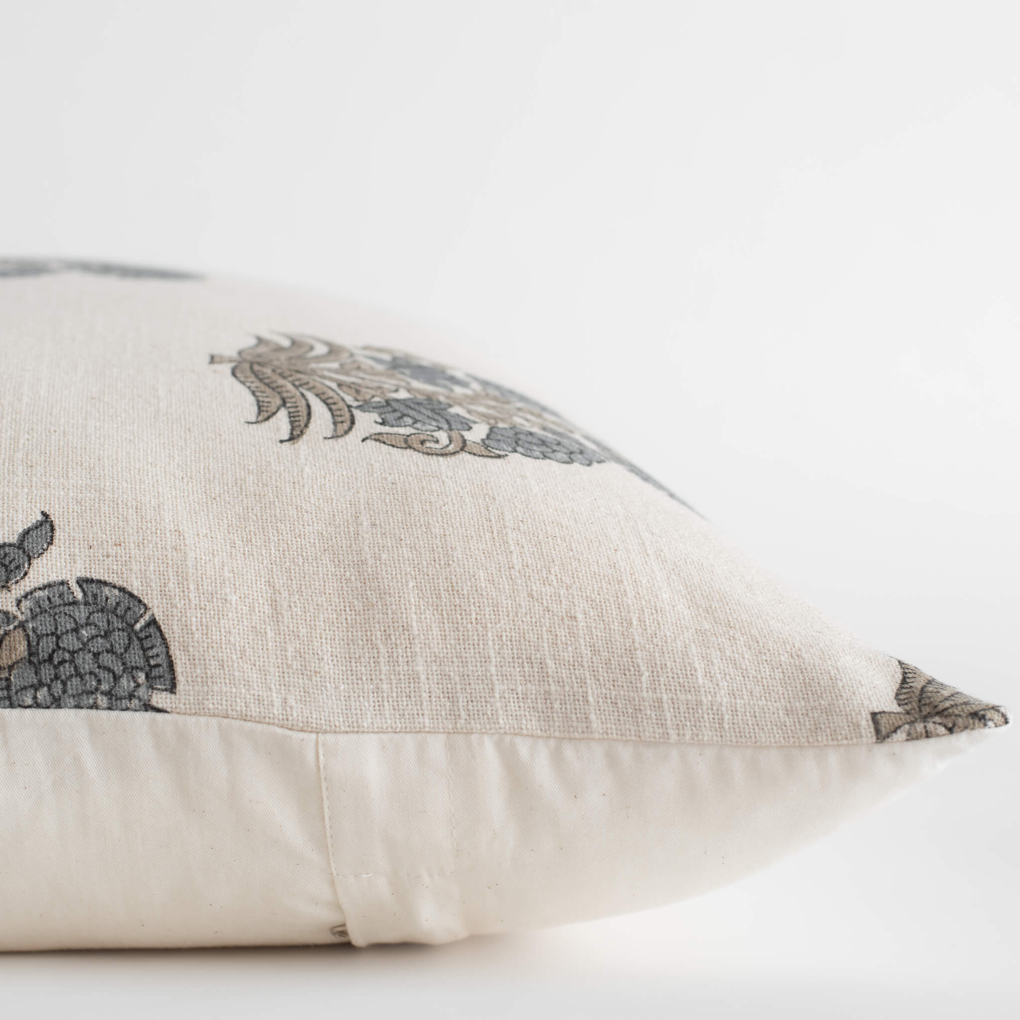 Etta Floral Block Printed Pillow Cover | Blue, Green