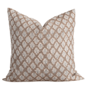 Liora Floral Block Printed Pillow Cover | Brown