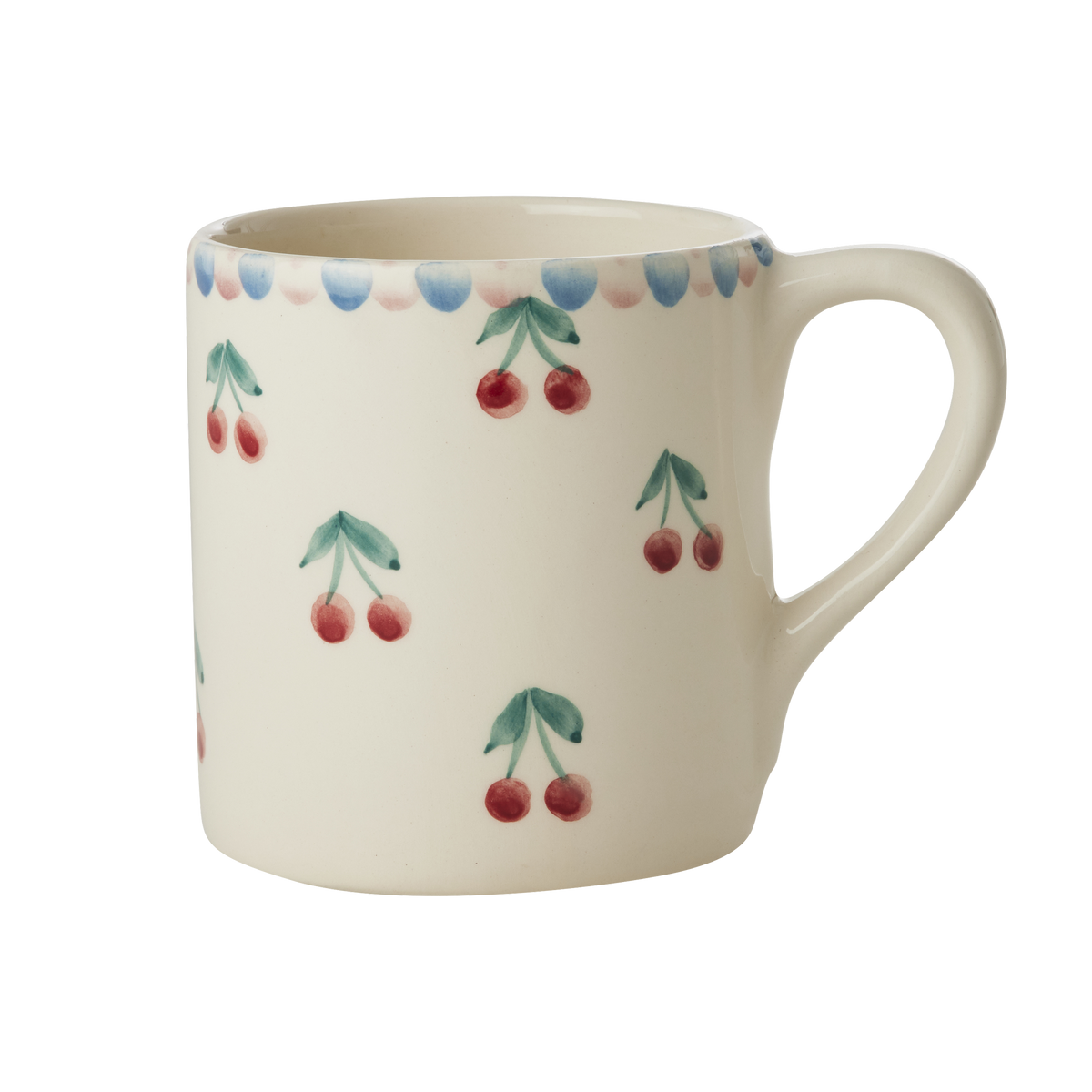 Ceramic Mug with Hand Painted Cherries - 14.2 oz