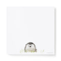 Felix Doolittle square notepad featuring an Illustration of a hedgehog on a white background