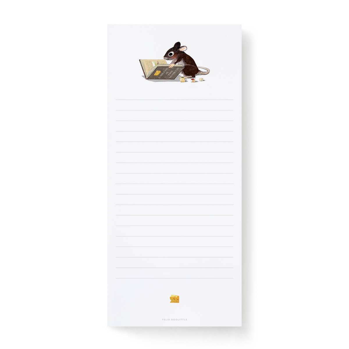 Notepad with a squirrel illustration on a white background