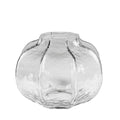 Clear glass vase on a white background