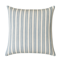 Liam and Lana linen Pillow with blue stripes on a natural linen background with down fill