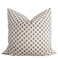 Cora Floral Block Printed Pillow Cover | Brown