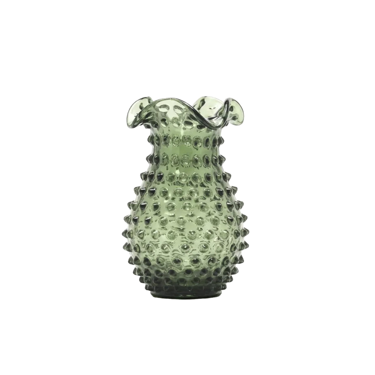 Hobnail Vase - Petal - Moss Green