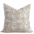 Claire Floral Block Printed Pillow Cover | Mustard