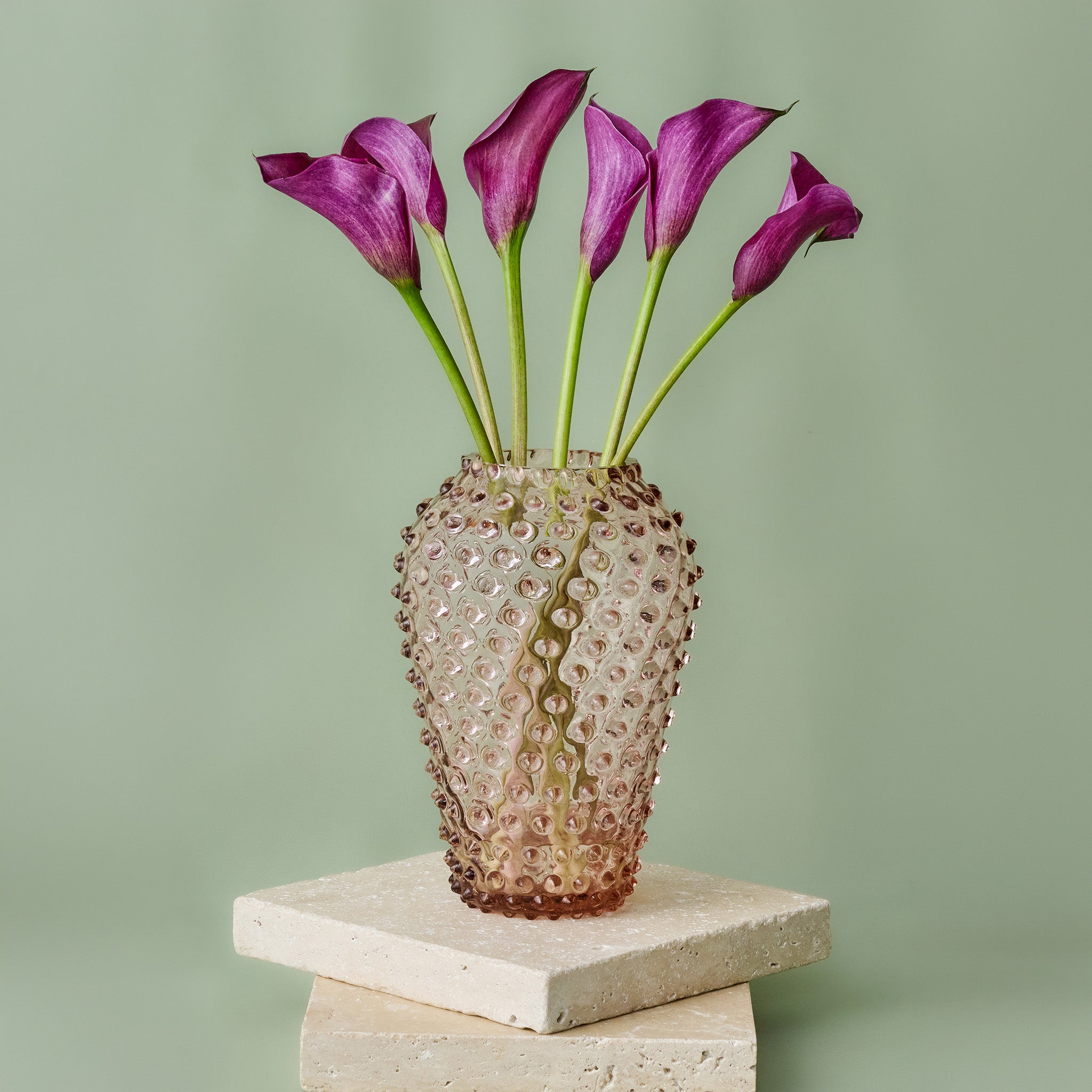 Hobnail Vase - Barrel - Night Iris