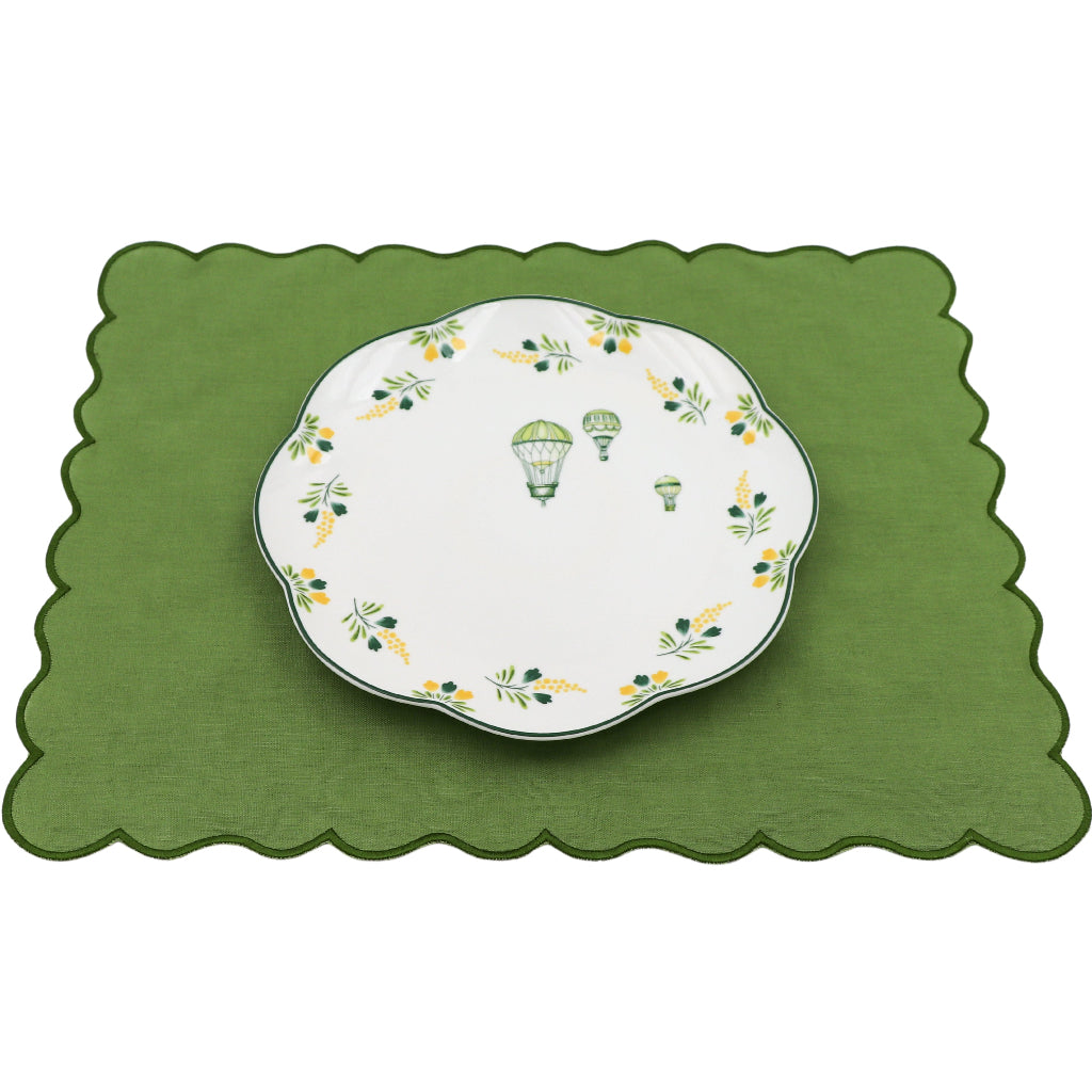 Valensole Lavender Scalloped Ceramic Dinner Plates – Set of 4 (+1 Bonus Plate)
