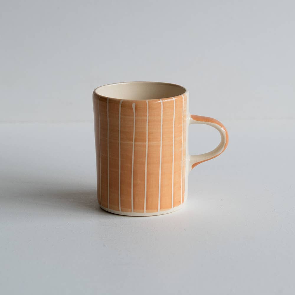 Musango Contemporary Handmade Coffee Mugs Sgraffito Stripe