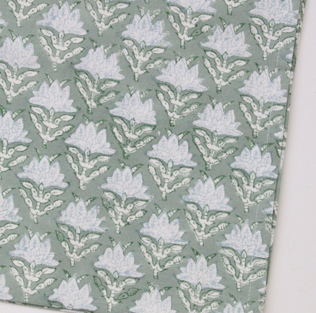 Dusty rose green handblockprinted Kitchen Dishcloth