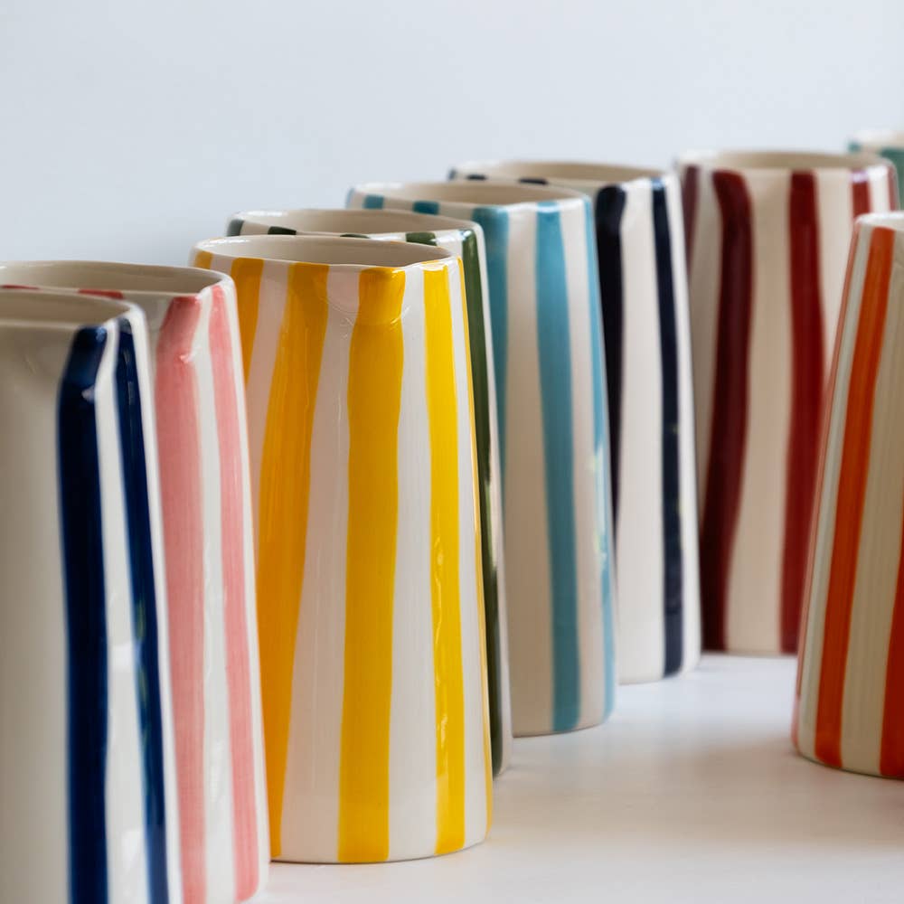 Musango Contemporary Handmade and Painted Jug in Candy Stripe