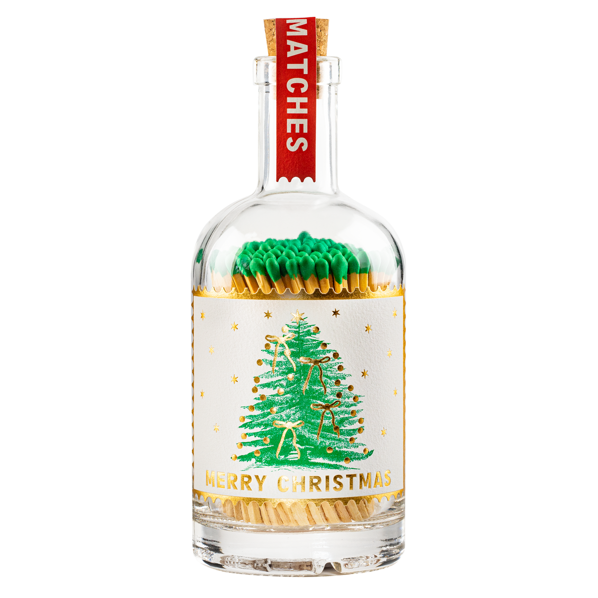 Archivist Christmas Tree Glass Bottle Matches
