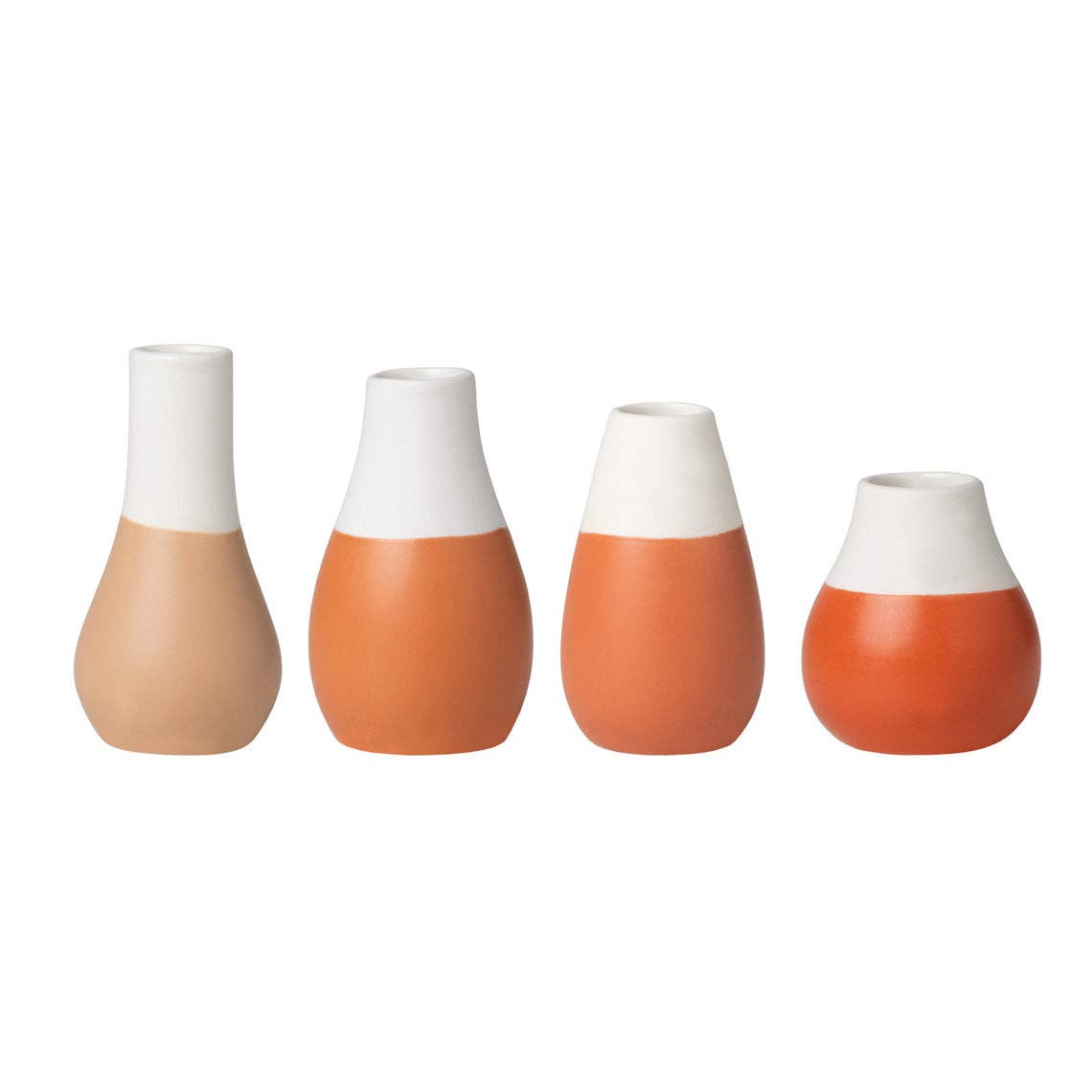 Pastel Two-Tone Mini Vases - Set of 4