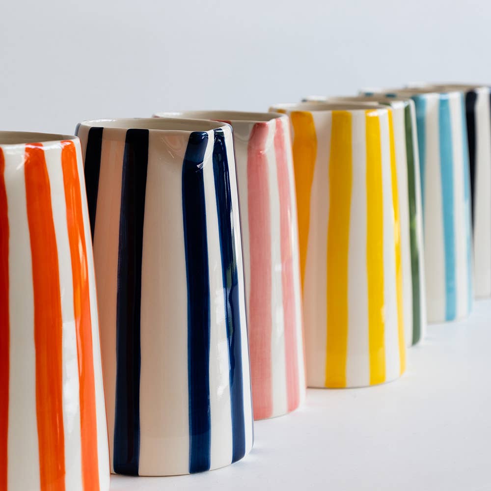 Musango Contemporary Handmade and Painted Jug in Candy Stripe