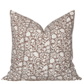 Nina Floral Block Printed Pillow Cover | Brown