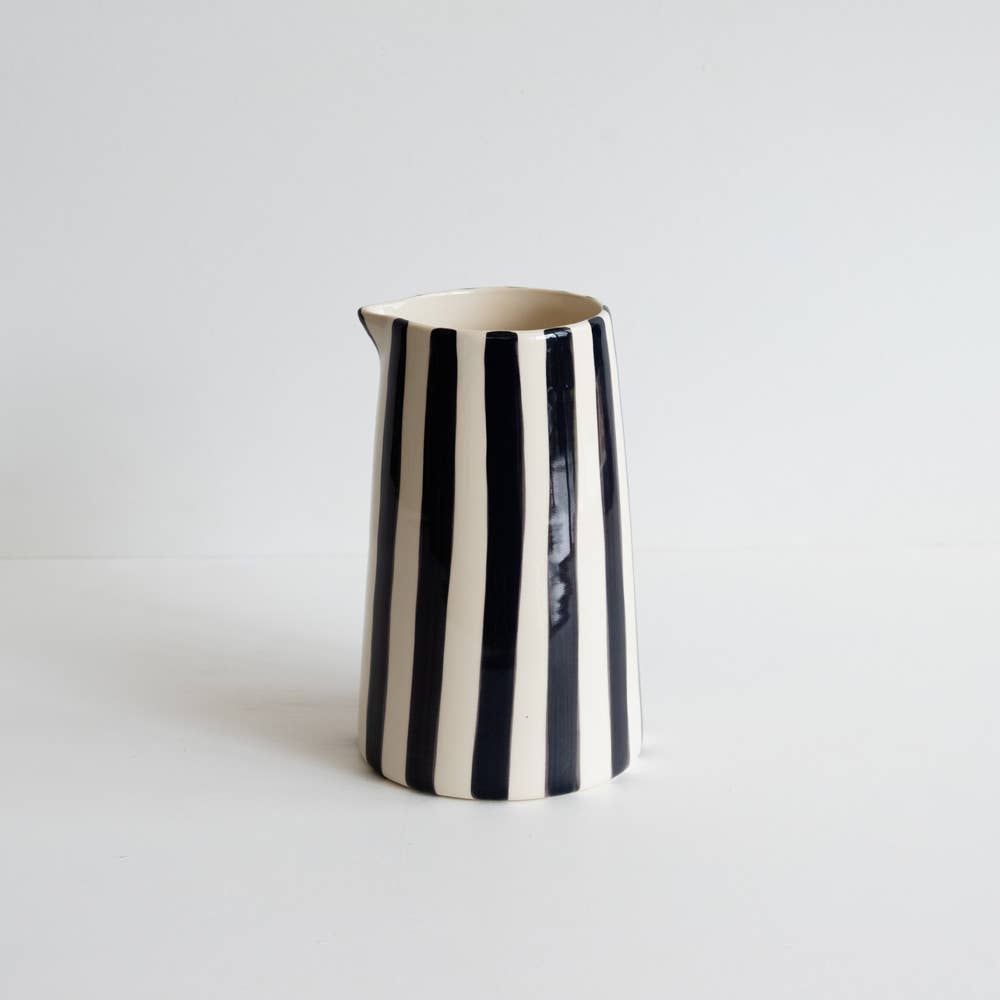 Musango Contemporary Handmade and Painted Jug in Candy Stripe