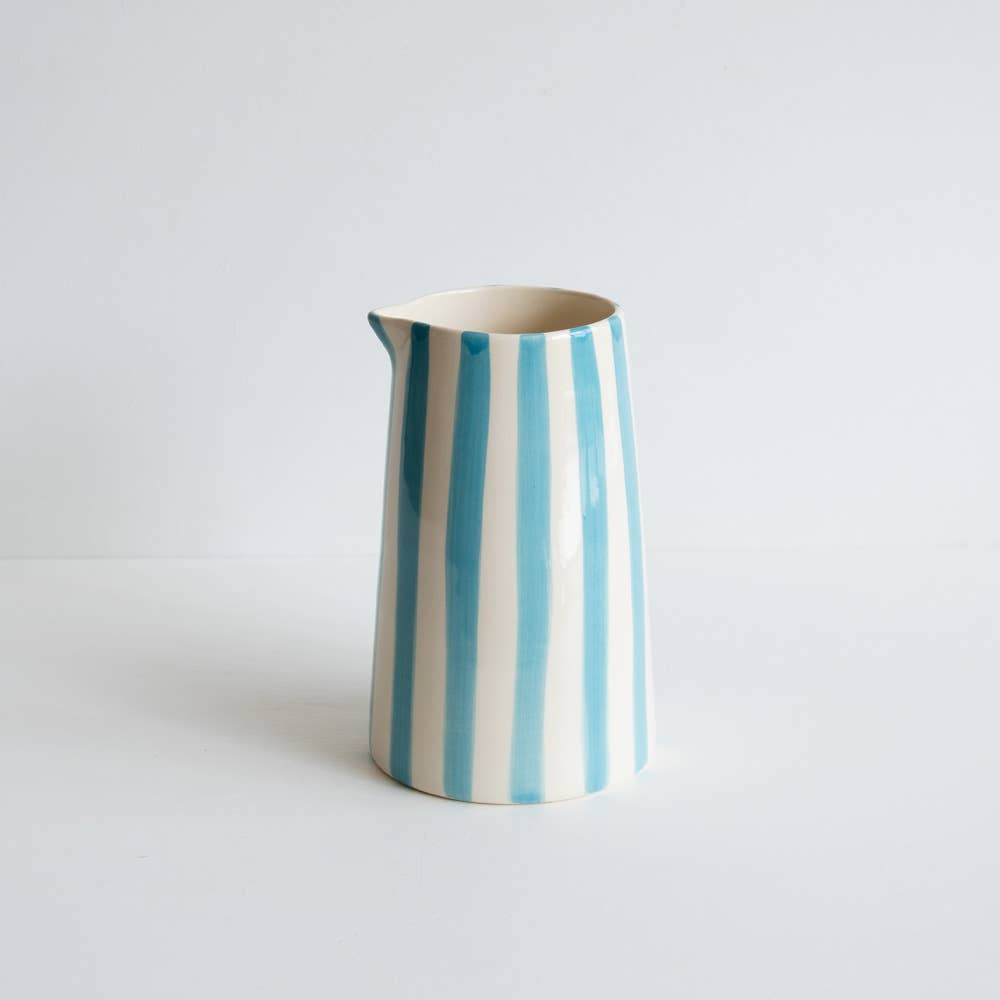 Musango Contemporary Handmade and Painted Jug in Candy Stripe