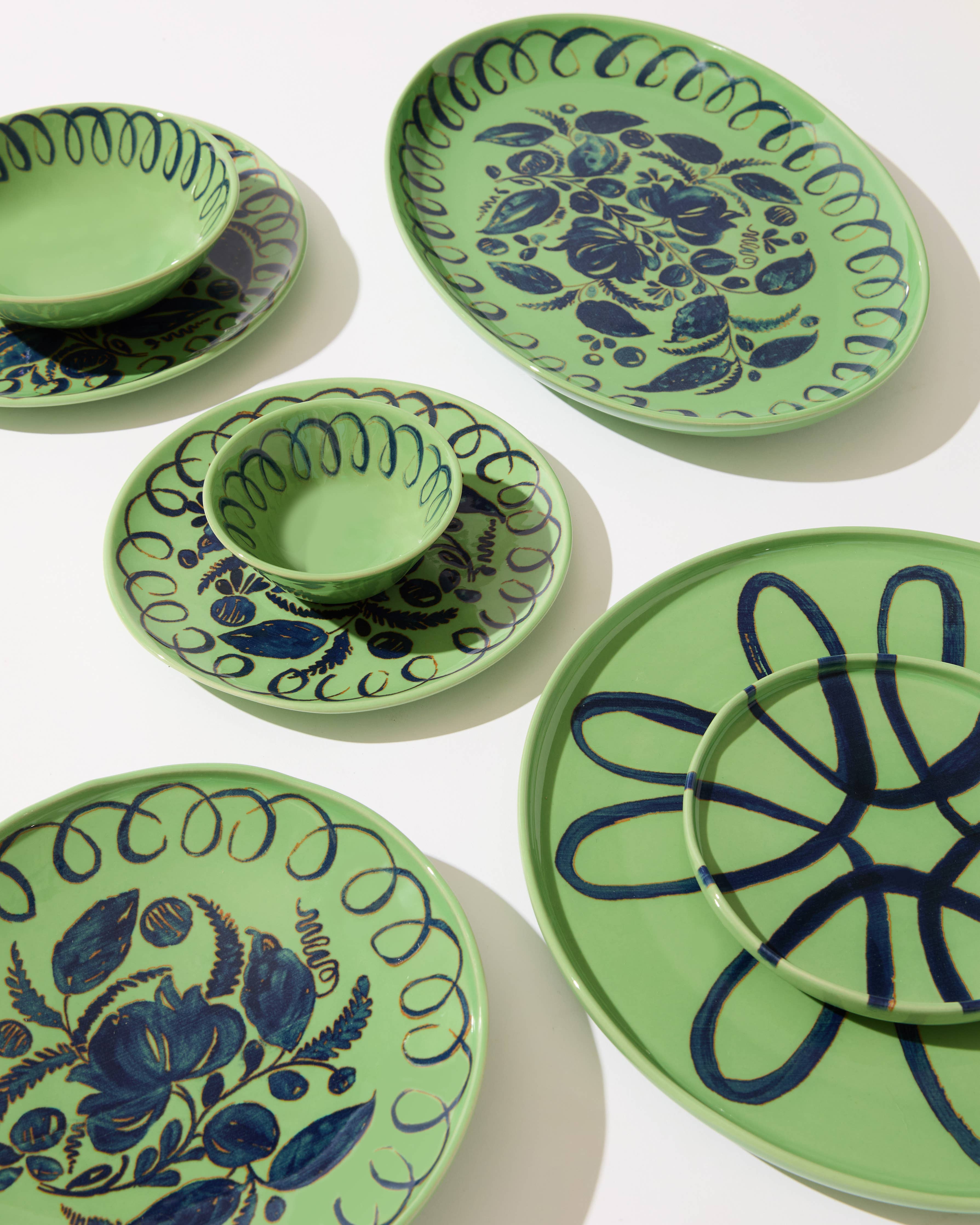 Amalfi Dessert Plate Green - 9.1" Diameter