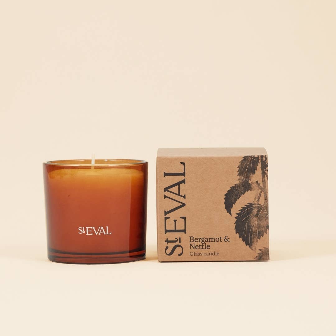 Bergamot & Nettle, Amber Glass Candle