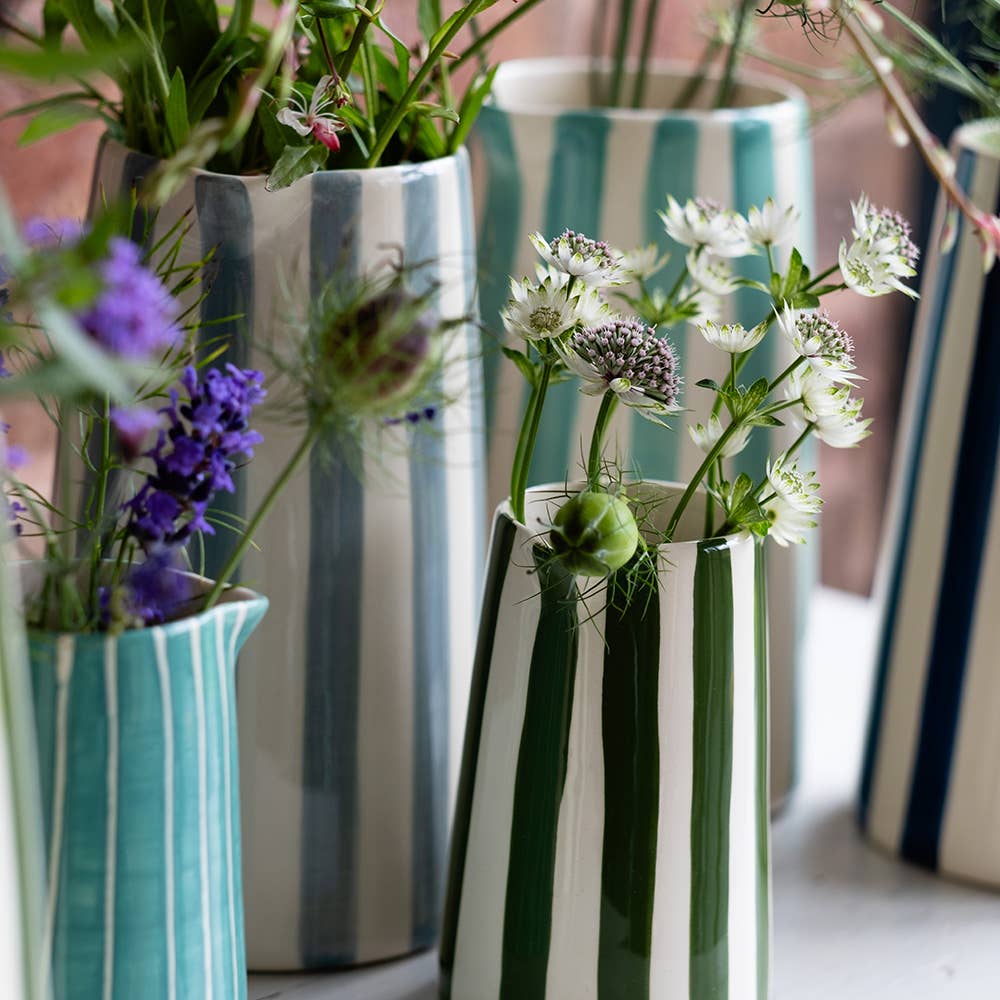 Musango Contemporary Handmade and Painted Jug in Candy Stripe