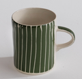 Musango Contemporary Handmade Coffee Mugs Sgraffito Stripe