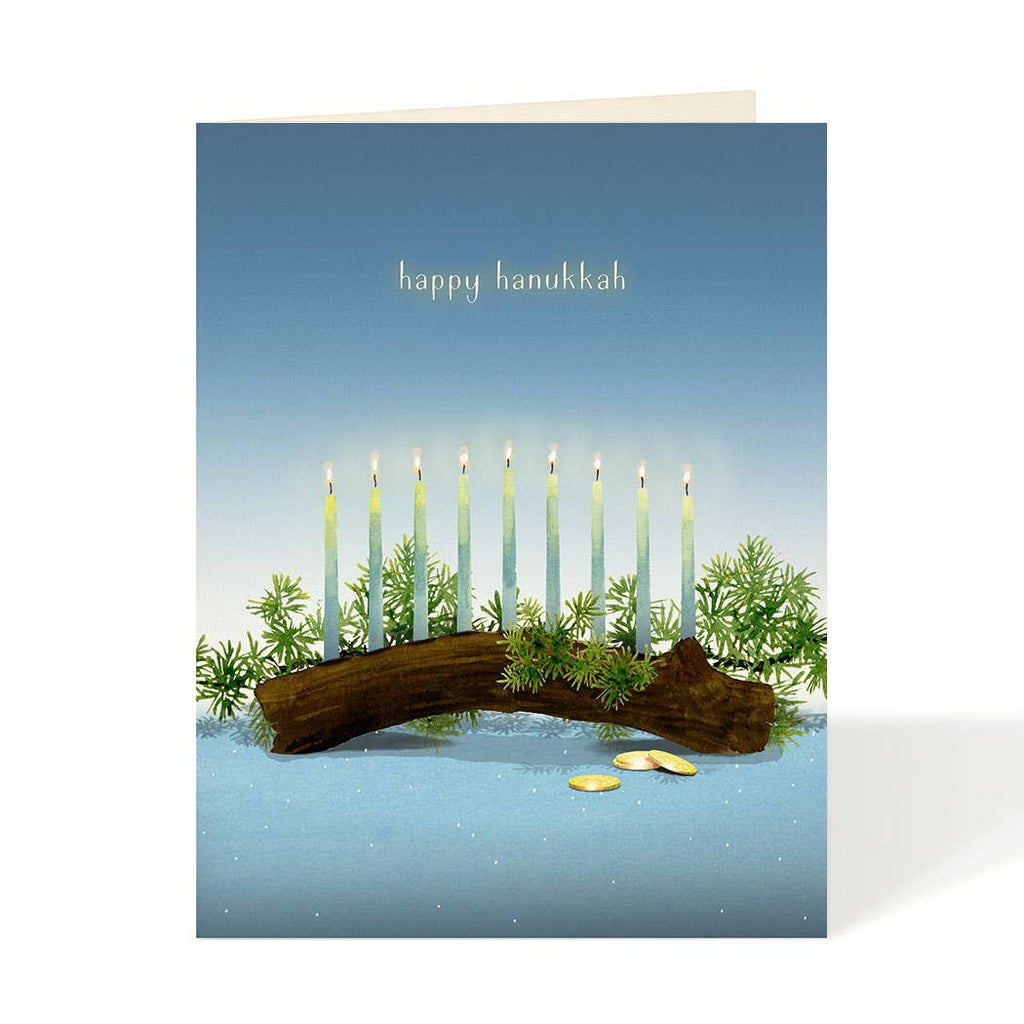 Felix Doolittle Menorah and Gelt - Boxed Hanukkah Cards