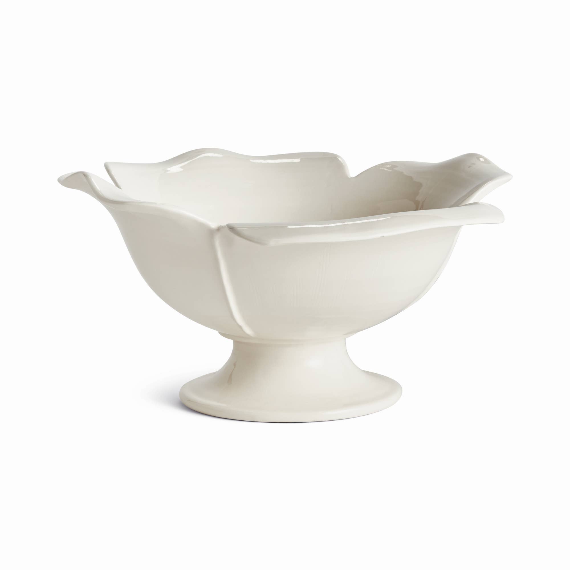 Napa Home & Garden Petalo Decorative Footed Bowl, White