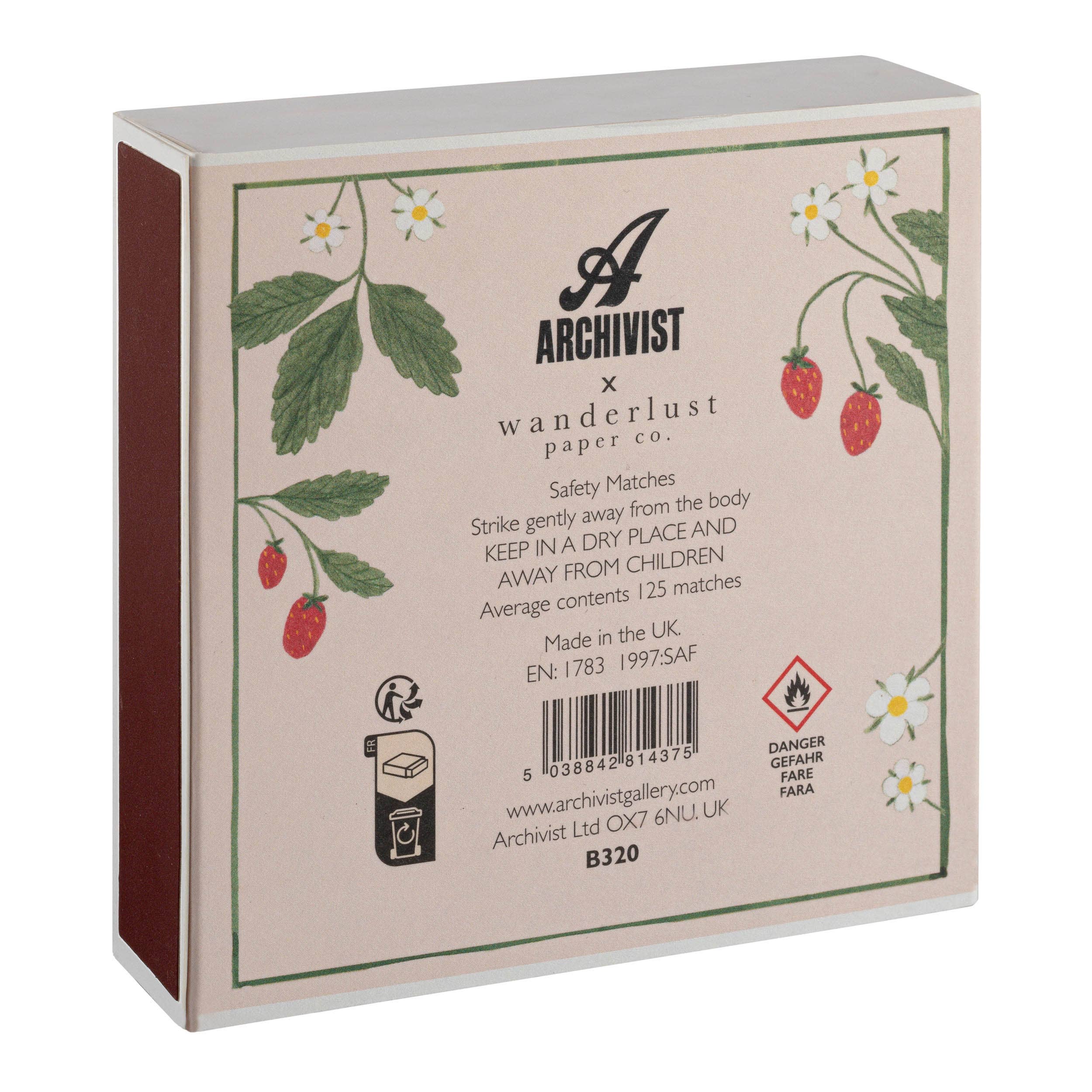 Archivist Strawberry  | Square - Safety Matches