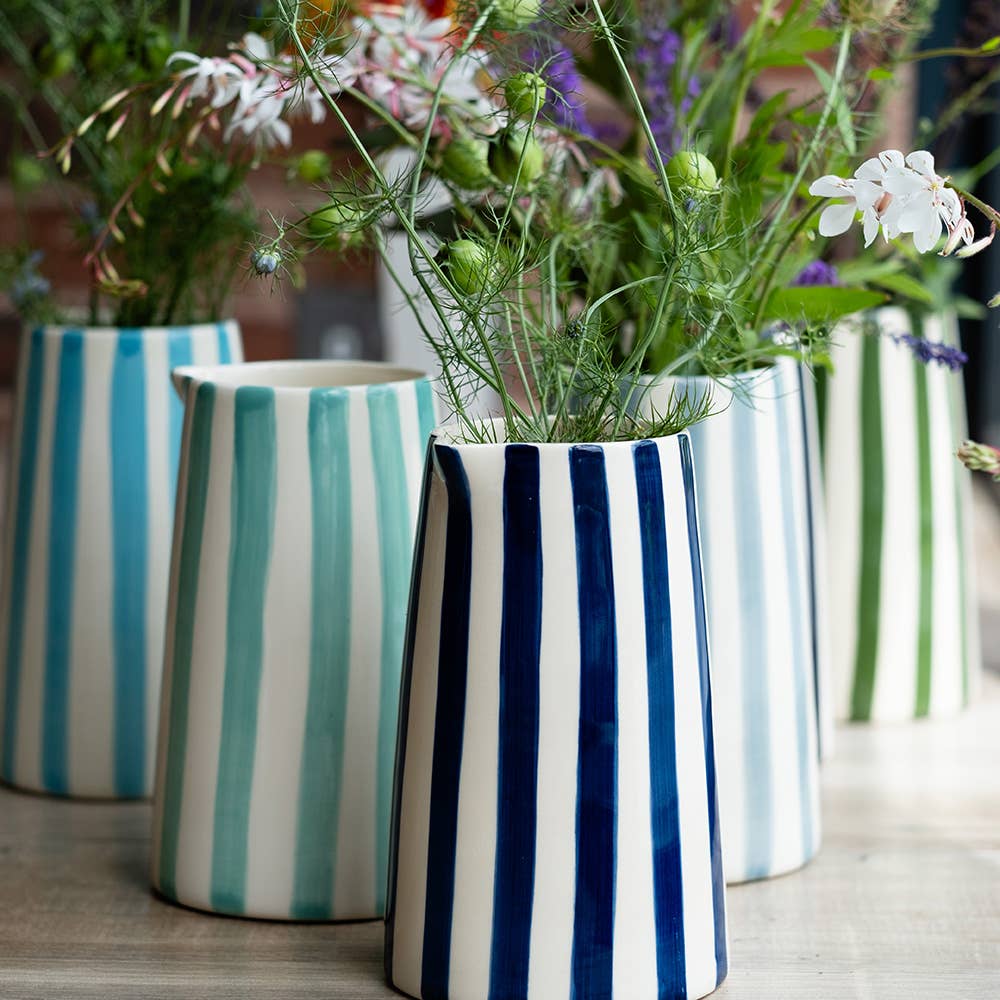 Musango Contemporary Handmade and Painted Jug in Candy Stripe